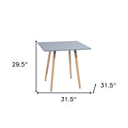 32" Black and Natural Wood Square Dining Table