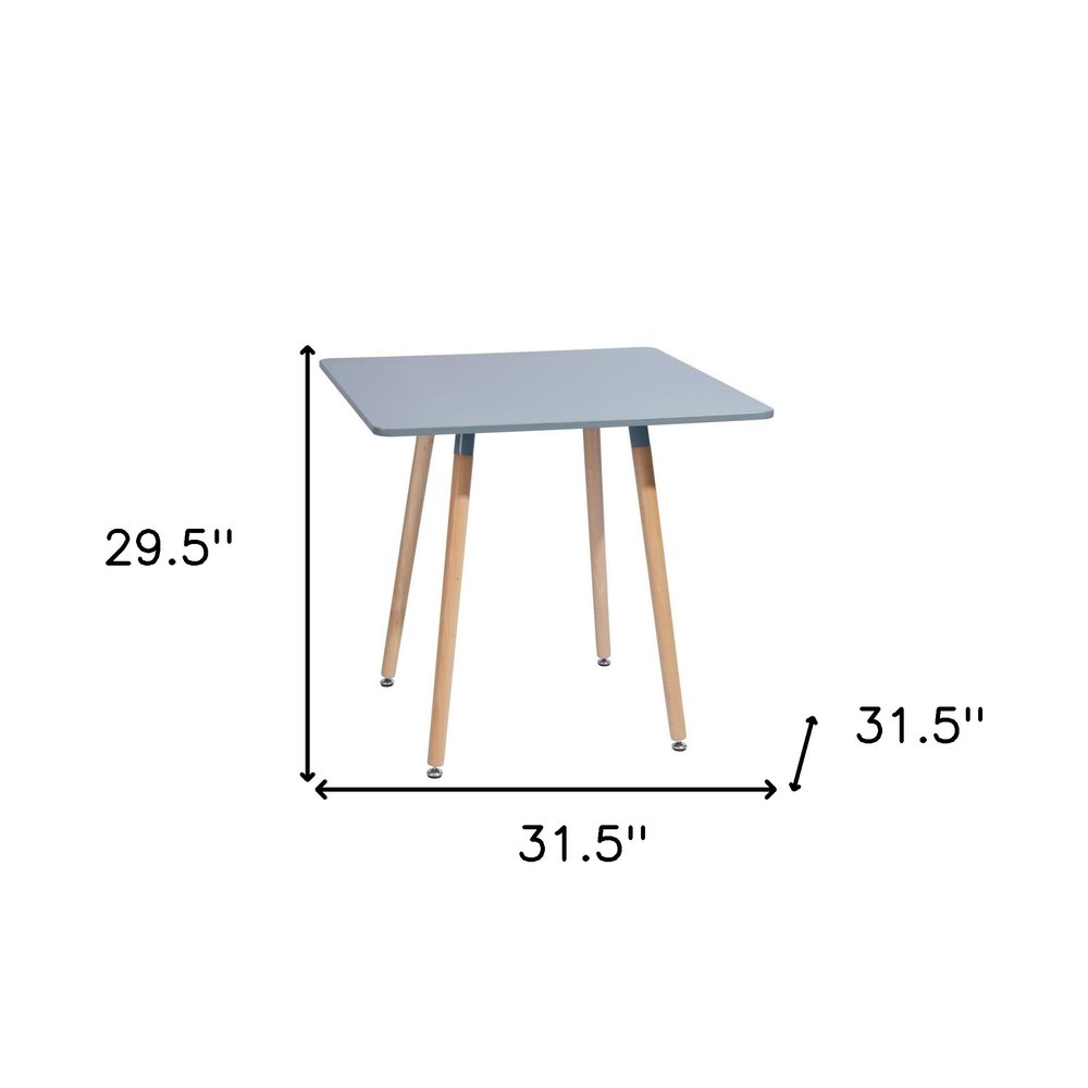32" Black and Natural Wood Square Dining Table