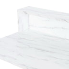 41" White And Gold Faux Marble and Steel Vanity Table with Mirror
