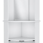 75" White Wood Corner Bar Cabinet With Three Shelves