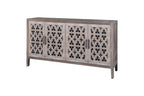65" Charcoal Distressed Wood Sideboard with Four Doors