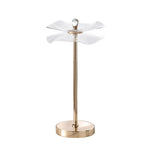 18" Gold Bedside Lamp With Novelty Shade