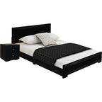Two Piece Black Solid and Manufactured Wood Bedroom Set
