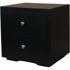 Two Piece Black Solid and Manufactured Wood Bedroom Set