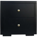 Two Piece Black Solid and Manufactured Wood Bedroom Set