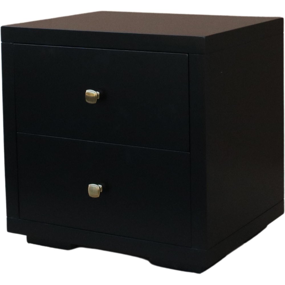 Two Piece Black Solid and Manufactured Wood Bedroom Set