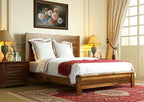 Three Piece Brown Solid Wood Bedroom Set