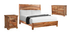 Three Piece Brown Solid Wood Bedroom Set