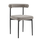 Set of Two Gray And Black Upholstered Polyester Open Back Dining Side Chairs