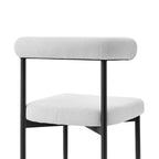 Set of Two Gray And Black Upholstered Polyester Open Back Dining Side Chairs