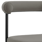 Set of Two Gray And Black Upholstered Faux Leather Open Back Dining Side Chairs