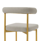 Set of Two Gray And Gold Upholstered Polyester Open Back Dining Side Chairs