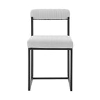 Set of Two Gray And Black Upholstered Polyester Open Back Dining Side Chairs