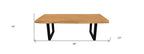 59" Natural And Black Solid Wood And Iron Live Edge Coffee Table