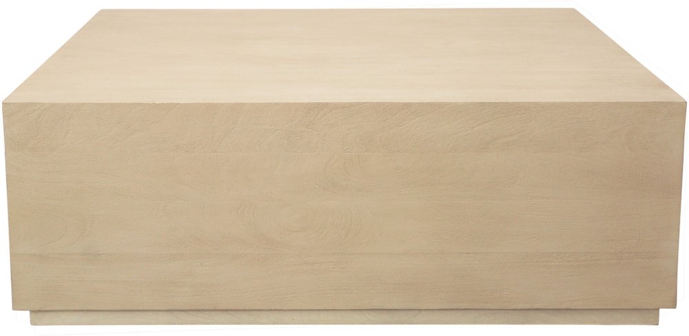 48" Natural Solid Wood Square Distressed Solid Coffee Table
