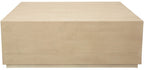 48" Natural Solid Wood Square Distressed Solid Coffee Table