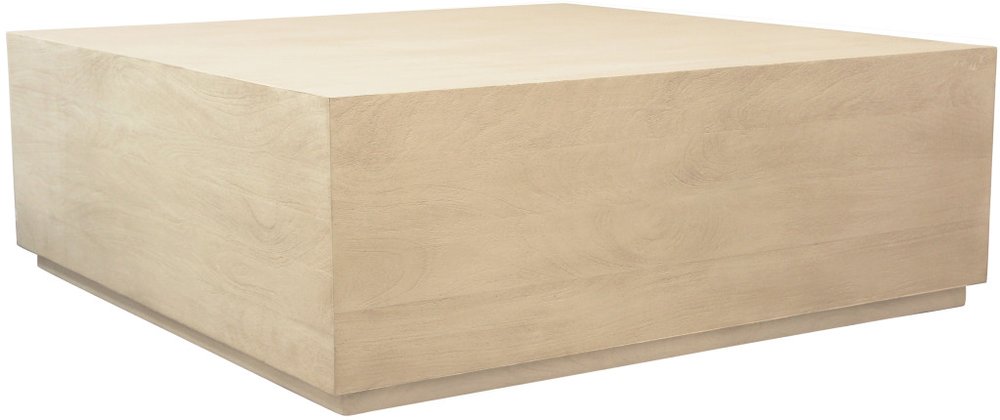 48" Natural Solid Wood Square Distressed Solid Coffee Table