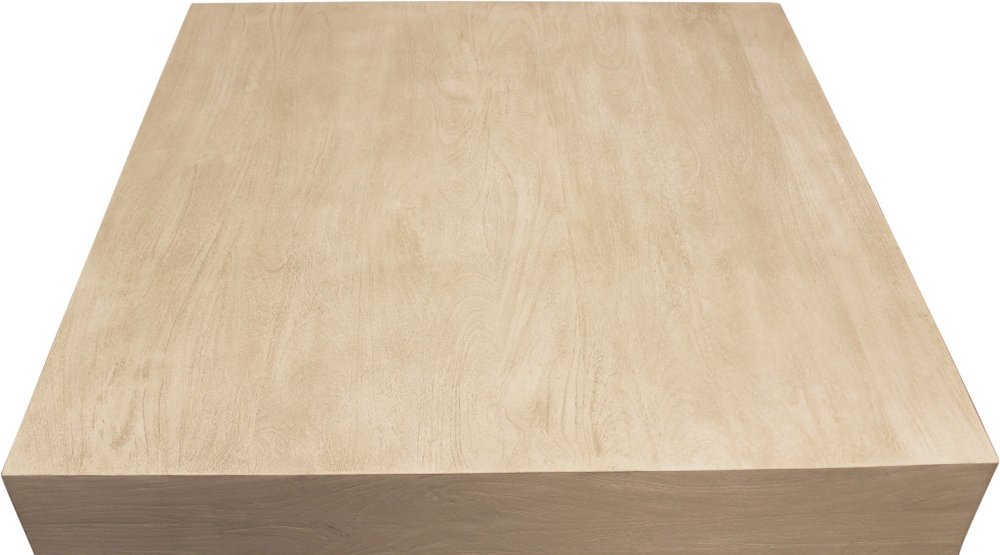 48" Natural Solid Wood Square Distressed Solid Coffee Table