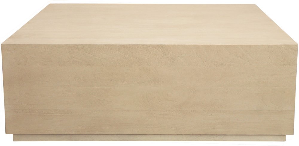 48" Natural Solid Wood Square Distressed Solid Coffee Table