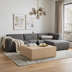 48" Natural Solid Wood Square Distressed Solid Coffee Table
