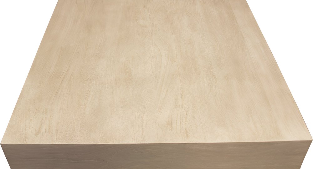 66" Natural Solid Wood Distressed Coffee Table
