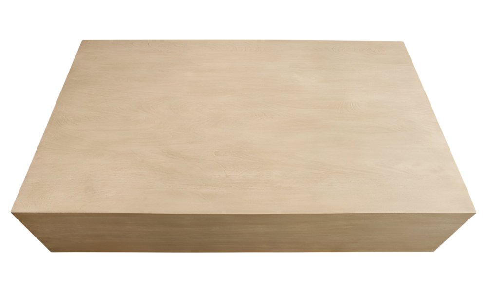 66" Natural Solid Wood Distressed Coffee Table