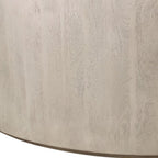 48" Natural Solid Wood Round Distressed Coffee Table