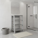 17" White Wood Bathroom Shelves