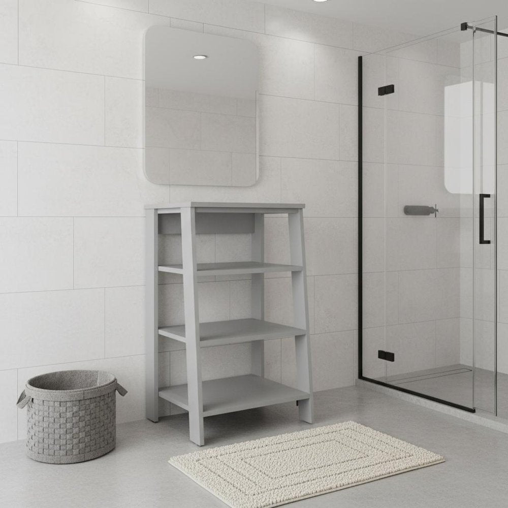 17" White Wood Bathroom Shelves