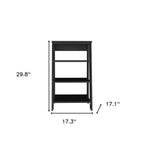 17" Black Wood Freestanding Bathroom Shelf