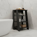 17" Black Wood Freestanding Bathroom Shelf