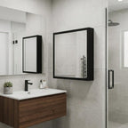 20" Black Wood Floating Bathroom Vanity
