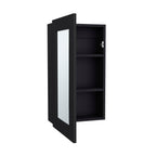 15" Black Wood Floating Bathroom Vanity