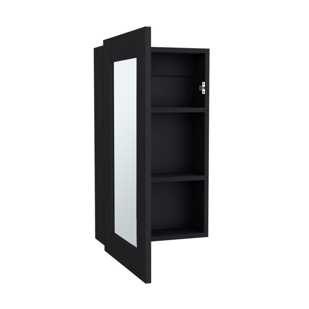 15" Black Wood Floating Bathroom Vanity