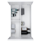 32" White Wood Wall Mounted Double Door Medicine Cabinet
