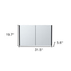 32" Black Wood Floating Bathroom Vanity And Medicine Cabinet With Mirror