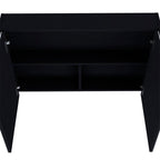32" Black Wood Floating Bathroom Vanity And Medicine Cabinet With Mirror
