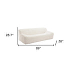 89" Cream Faux Fur Sofa