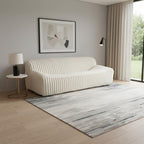 89" Cream Faux Fur Sofa