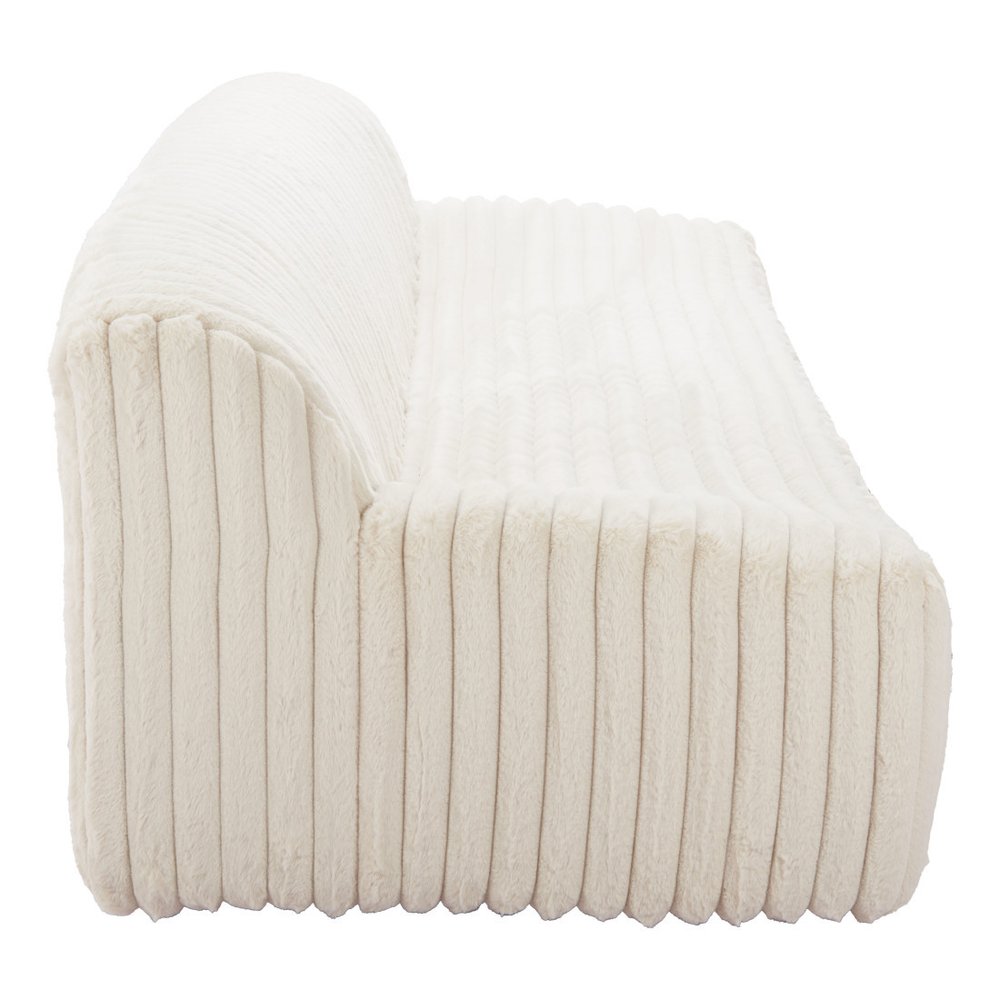 89" Cream Faux Fur Sofa