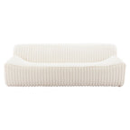 89" Cream Faux Fur Sofa