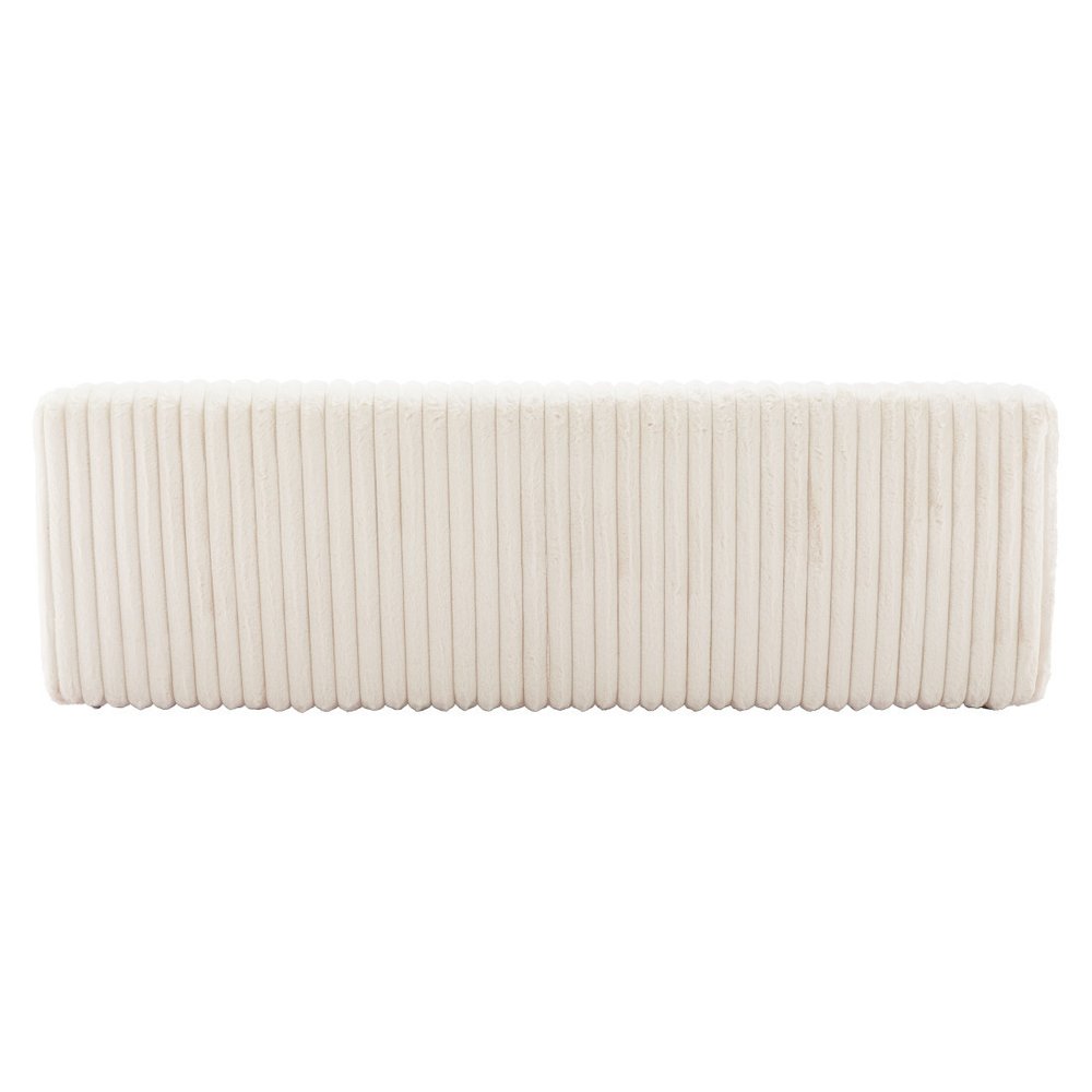 89" Cream Faux Fur Sofa