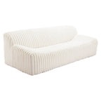 89" Cream Faux Fur Sofa