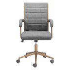 Gray and Bronze Adjustable Height Swivel Rolling Office Chair