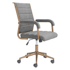Gray and Bronze Adjustable Height Swivel Rolling Office Chair