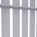 68" Gray Wood Four Hook Coat And Shoe Rack
