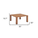 32" Brown Aluminum Square Outdoor Coffee Table