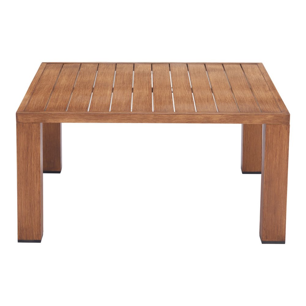 32" Brown Aluminum Square Outdoor Coffee Table