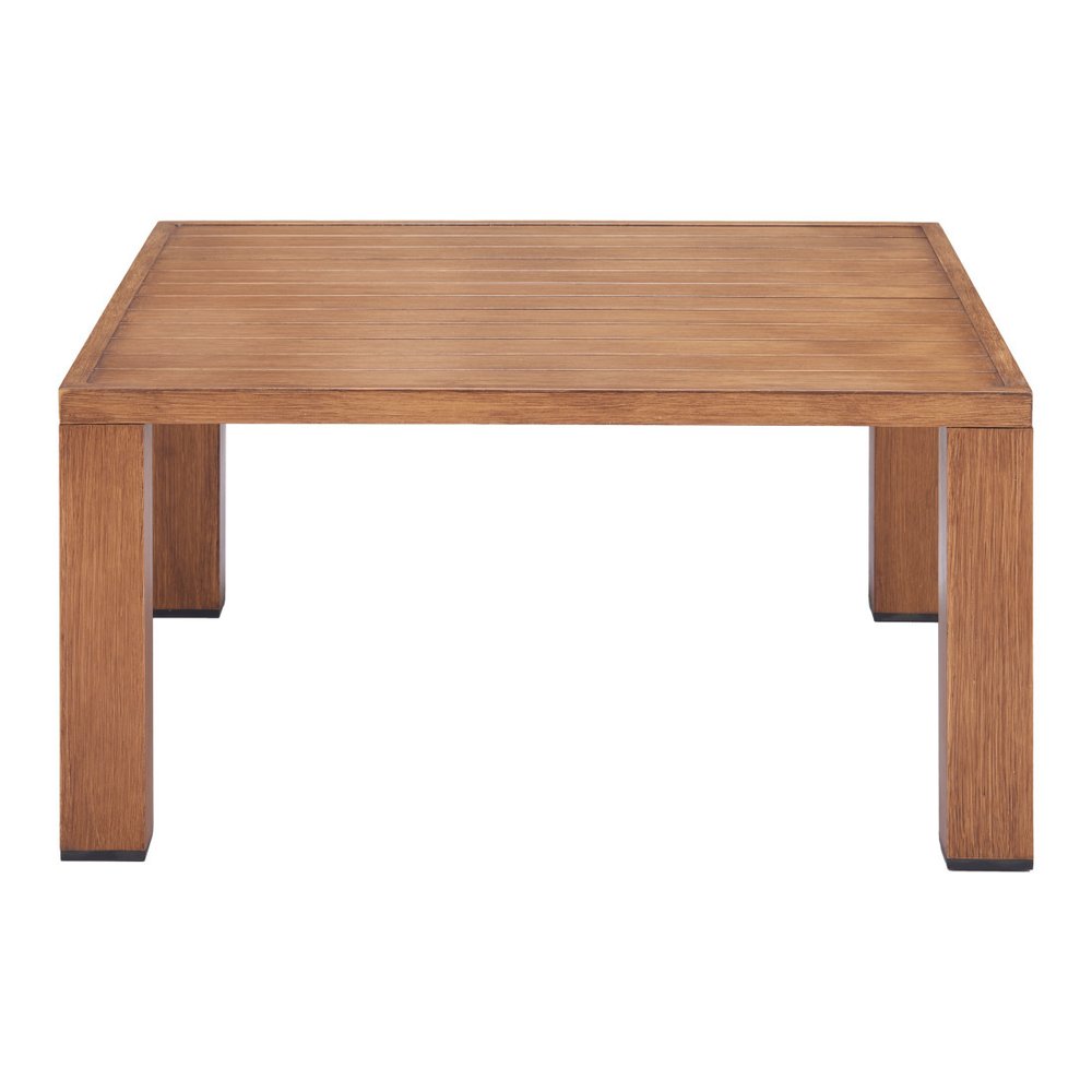 32" Brown Aluminum Square Outdoor Coffee Table