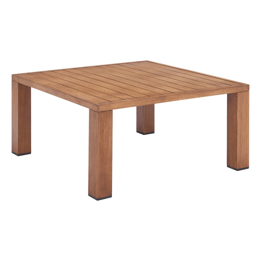 32" Brown Aluminum Square Outdoor Coffee Table